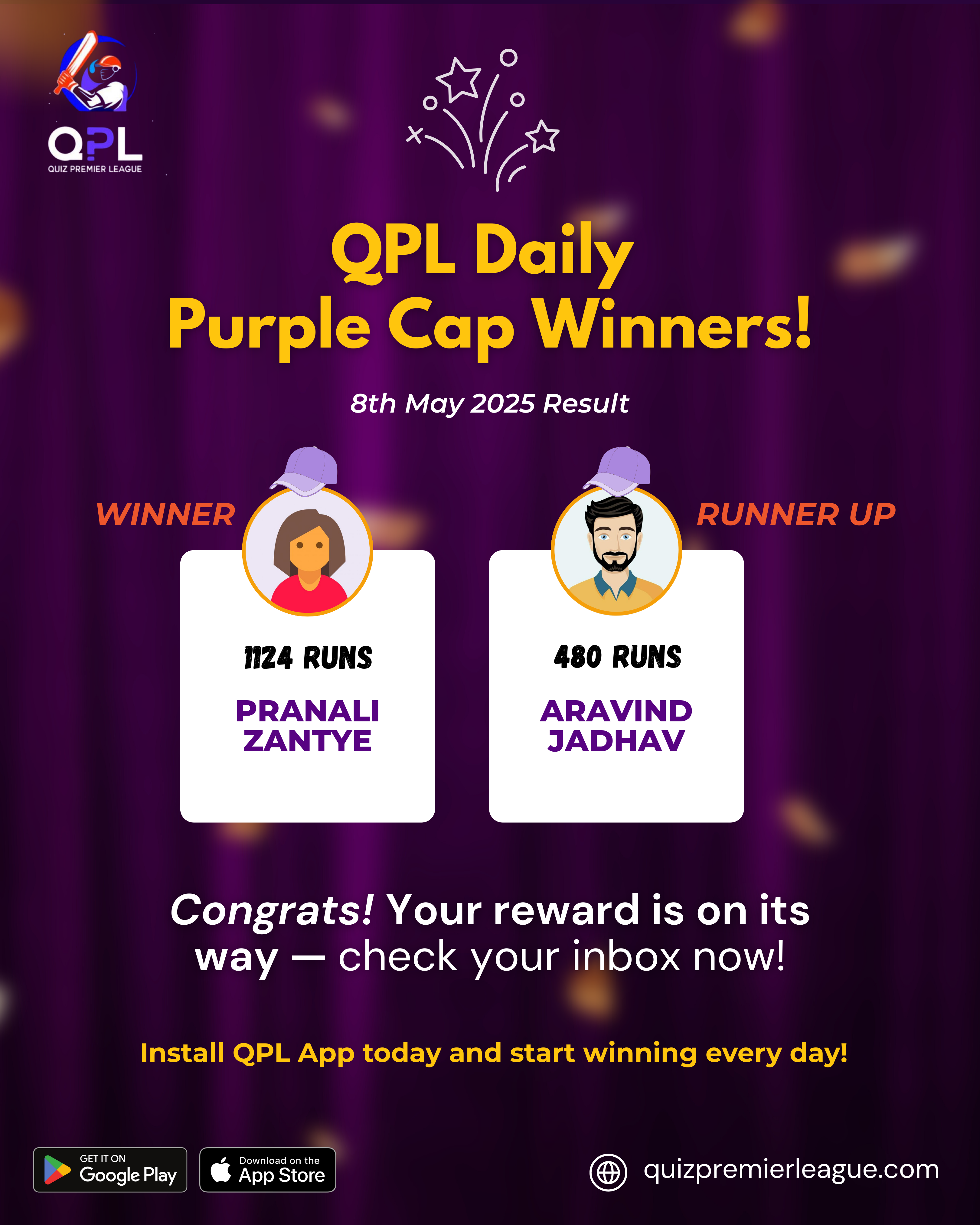 8th may Daily Winner